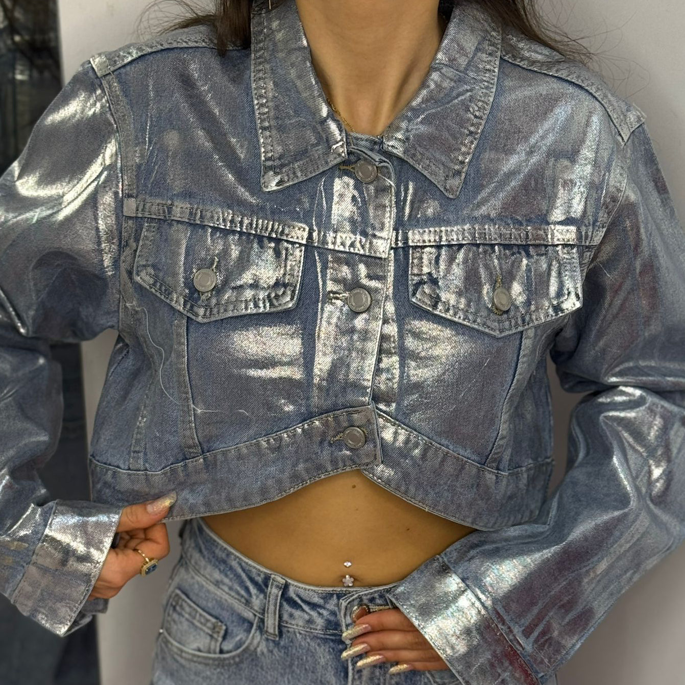 Geacă Denim Chrome